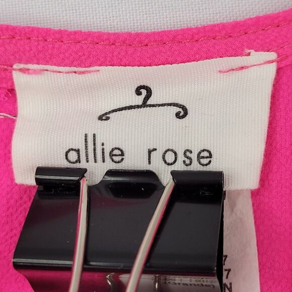 Allie Rose hot pink fuchsia halter open back elastic waist dress size large - Picture 4 of 7